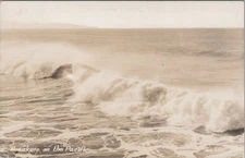 Breakers on the Pacific c1950s RPPC Real Photo Postcard