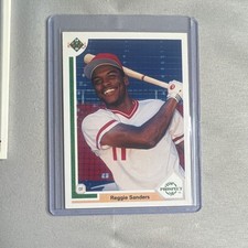 Upper Deck 1991 Reggie Sanders Cincinnati Reds Top Prospect Rookie Card #71. rookie card picture
