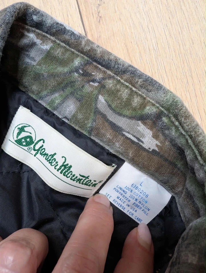 VINTAGE Gander Mountain Quilted Shirt Jacket Mens Large Camo USA Made - Image 2 of 4