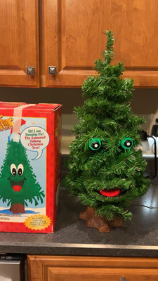 Vintage 1996 Gemmy Douglas Fir Talking Tree Sings Christmas