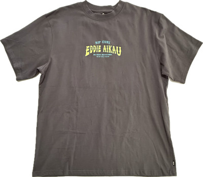 RARE Eddie Aikau Rip Curl T-shirt Hawaii Mens Large The Bay Calls The Day Gray