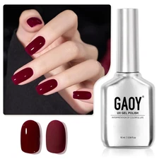 Red Gel Nail Polish 16ml - UV Soak Off, Dark Cherry #1149 for DIY Manicure
