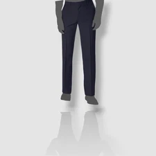 Perry Ellis Portfolio Men Blue Fit Flat Front Trousers Dress Pants Size 36W 32L