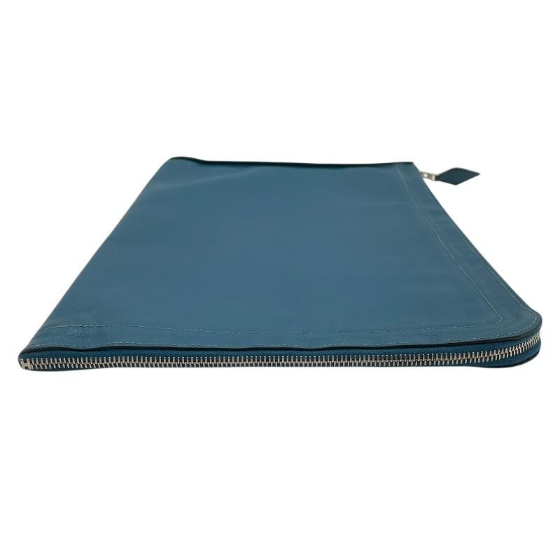 HERMES Zip Computer Evercolor Second Bag Blue Squ… - image 3