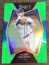 2022 Panini Select Dansby Swanson #130 Premier Level Neon Green /99 Braves!