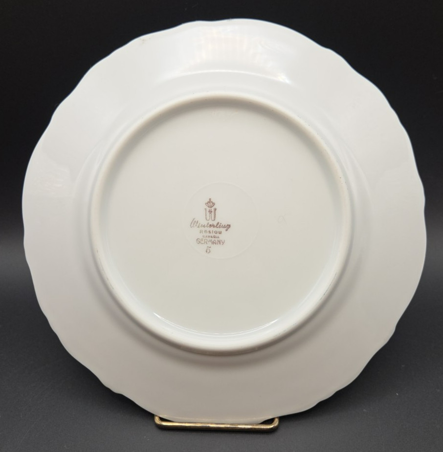 Set of 3 Winterling Bavaria Salad Plates 7 & 5/8" Fruit Nuts Leaves Gold Trim