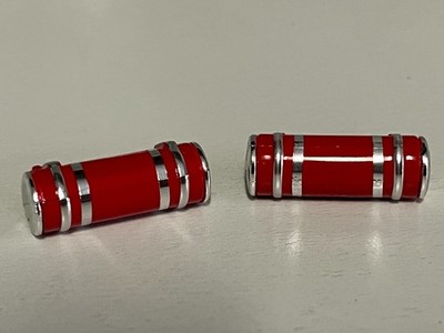 ALL RED DCP 1/64 379/389 PETERBILT LONG TANKS W/4 CHROME STRAPS & CHROME ENDS