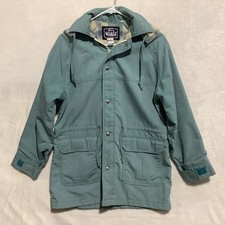 VTG The Woolrich Woman Jacket Coat S Hooded 80s Wool Blanket Lined Made In USA