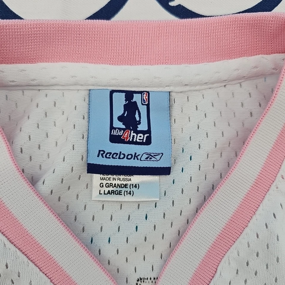 Camiseta deportiva vintage Miami Heat Dwayne Wade 3 rosa y blanca de Reebok talla L Foto 3 de 4