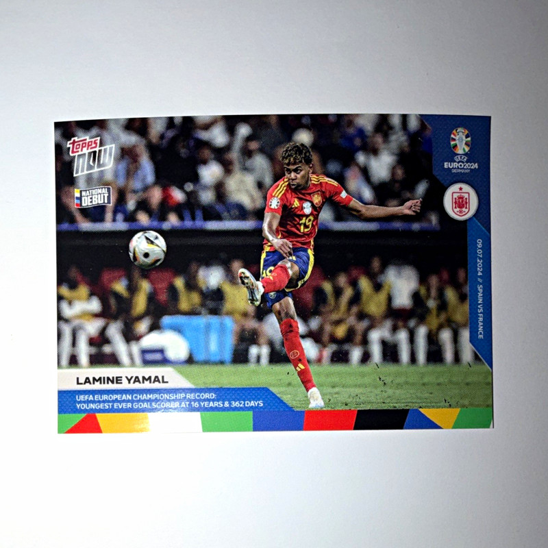 Topps Now UEFA EURO 2024 Lamine Yamal National Debut #054 Spain /34873