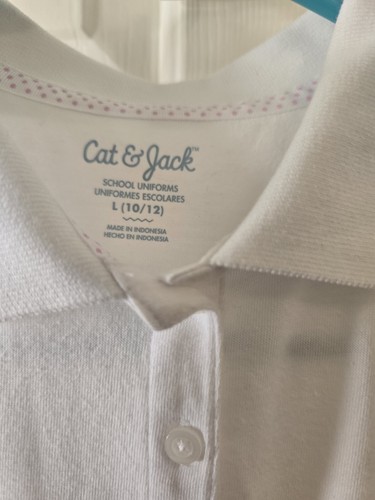 Cat & Jack School Uniform White Shirt Size L 10/12. Ships Free. - Picture 3 of 4
