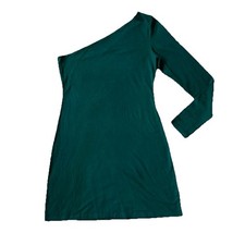 Reformation Yara One Sleeve Bodycon Mini Dress One Sleeve Emerald Green Size L