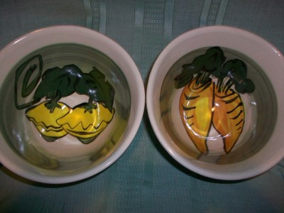 2 Napastyle Vegetable Serving Bowls Carrots Lemon Squash Fani B 2001