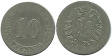 10 PFENNIG 1875 C DEUTSCHLAND GERMANY Münze #AE467.D