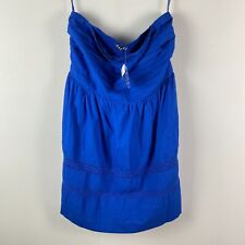 GAP Convertible Strapless Lace Mini Dress Size XL Blue Cotton Pockets