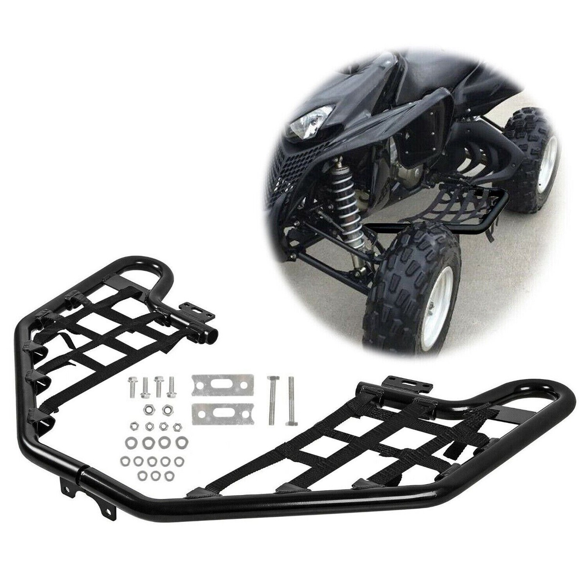 Black Nerf Bars w/Nets Pair Set For Honda TRX 700XX 2008-2009