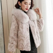 Cappotto pelliccia visone invernale donna lusso corto vera pelliccia di volpe collo corto pelliccia visone