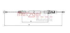 Metzger 10.6854 Cable, Parking Brake for, Nissan, Opel, Renault