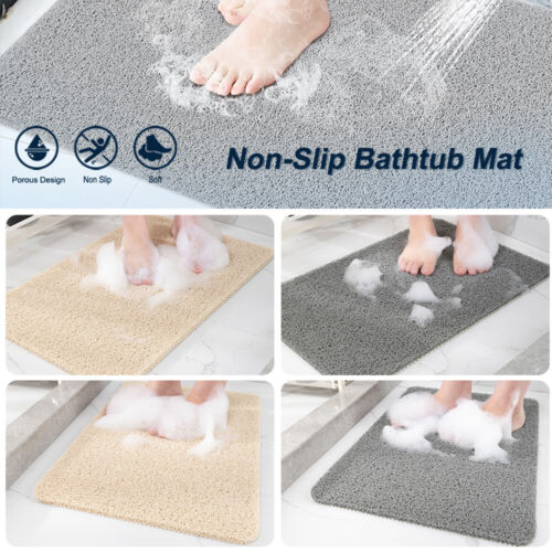 Shower Mat Rug Anti Slip Loofah Bathroom Bath Mat Carpet Water Drains Non Slip - Picture 3 of 21