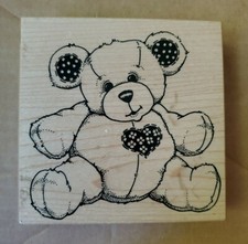 PSX K-980 Calico Bear Rubber Stamp Wood Mounted