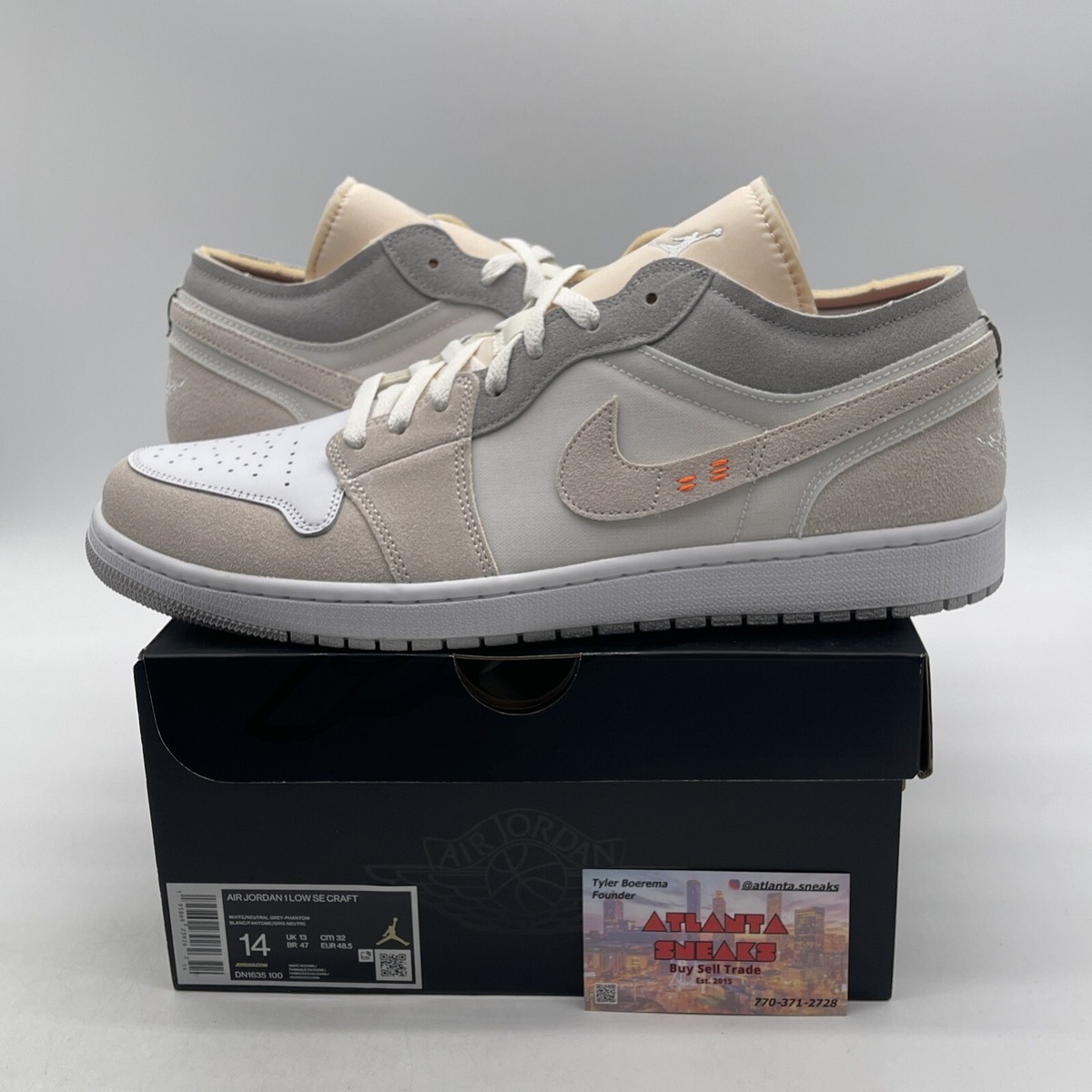 Grey Suede Jordan Low Suede Size 14 Air Jordan SE Craft Low - Main Image