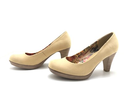 Marco Tozzi women's pumps size 36 high heels heels block heel comfort beige