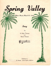Sheet Music Spring Valley 1952 By: H. Adair Thomas  Renan Prevost