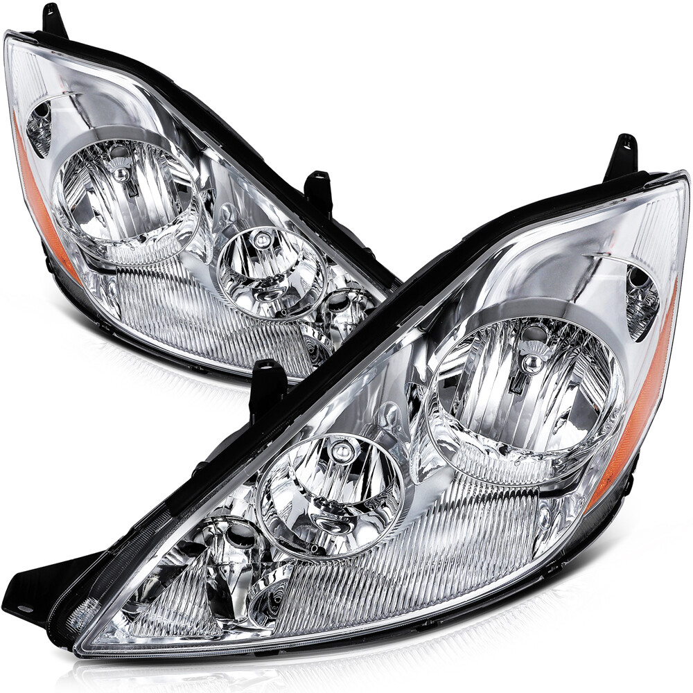 2006-2010 Toyota Sienna Chrome Clear Headlight Pair Left & Right Assembly