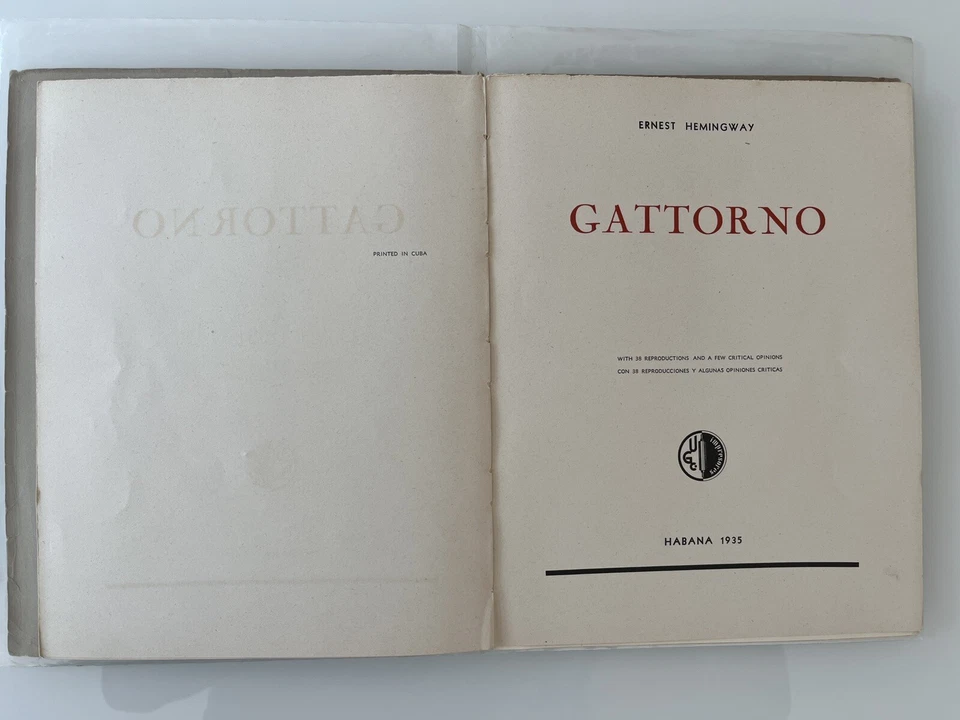 "Gattorno" by Ernest Hemingway, Rare And Limited edition of 460, 1935. Cuban Art - Image 3 of 4