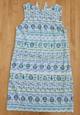 TALBOTS Women’s Shift Dress Seashell Open Bow Back Sleeveless Pockets Size 12