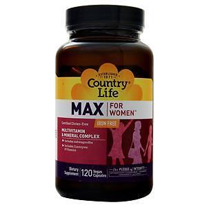 Country Life Max for Women - Iron Free  120 vcaps