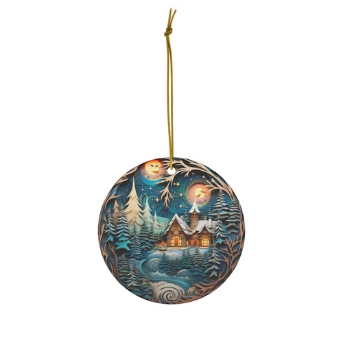 Winter wonderland Christmas Ceramic Ornament