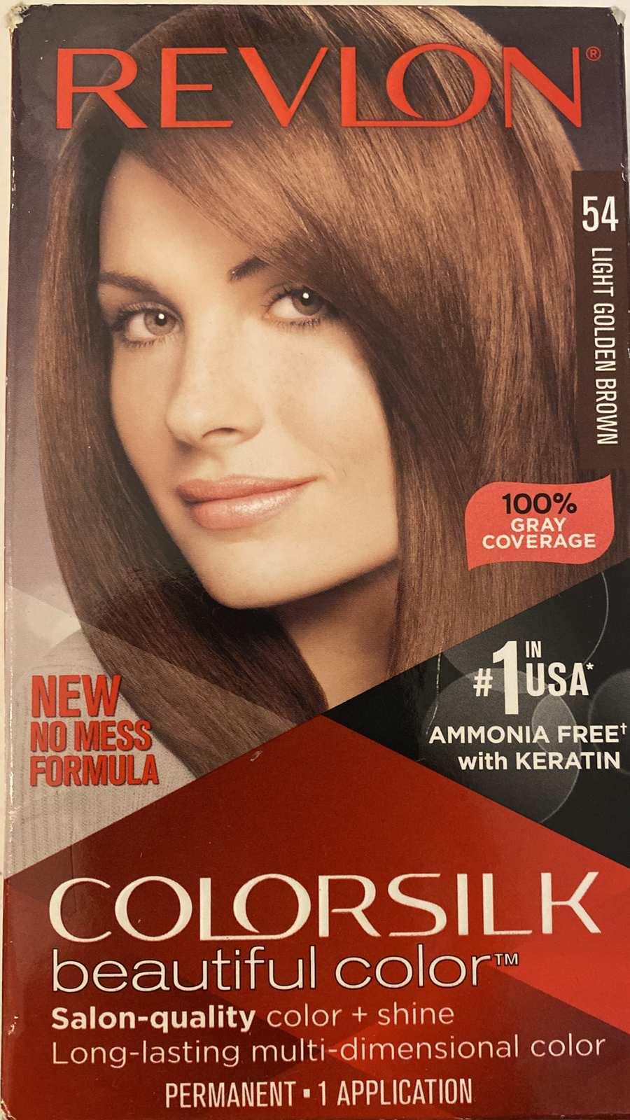 Revlon Colorsilk #54 Light Golden Brown-permanent-1 Application-New
