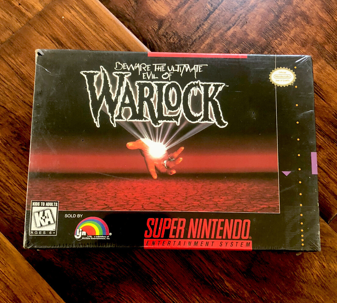 Beware the Ultimate Evil of Warlock Snes Super Nintendo Nos Factory Sealed
