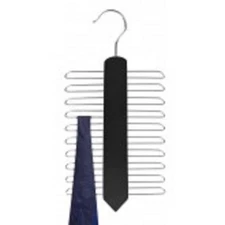 Only Hangers 12.5" Black Wood Vertical Multi Tie Hanger