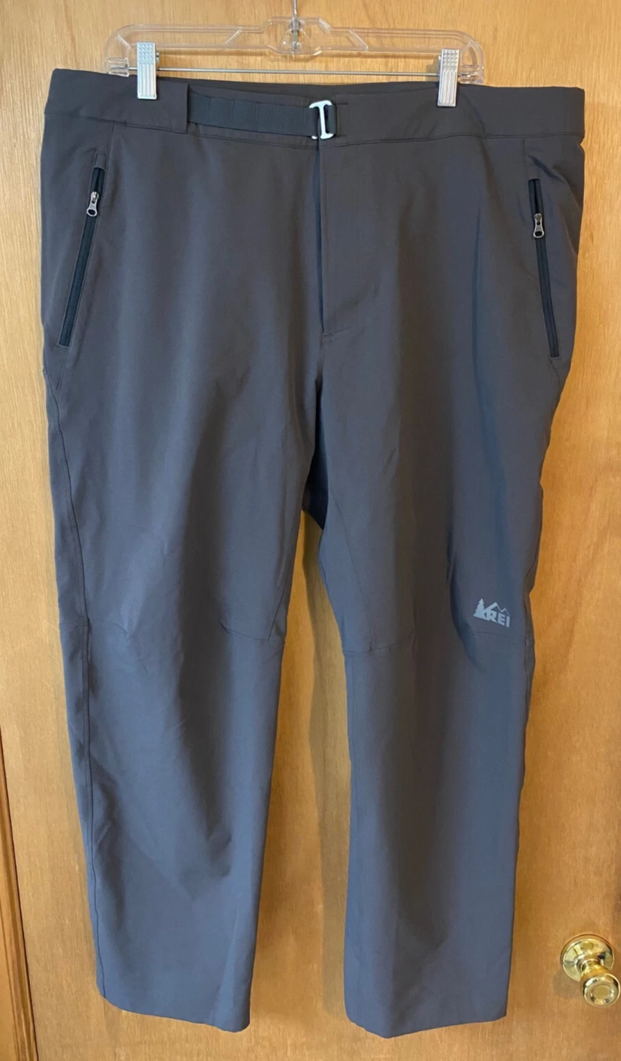 REI Soft Shell Hiking Pants Men's Gray Flex - 40 W 30 L
