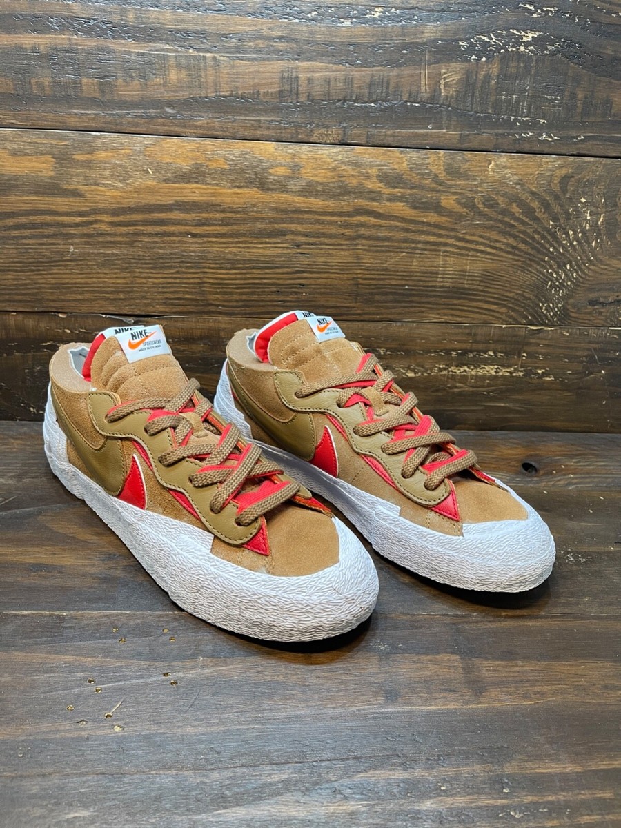 Nike Blazer Low Sacai Light British Tan University Red Nike Blazer Low Sacai Light British Tan University Red