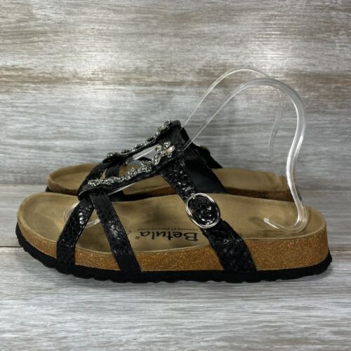 Birkenstock Women’s Betula Black Tango Slide Sandals Size EU 38 US 7 - Picture 1 of 11
