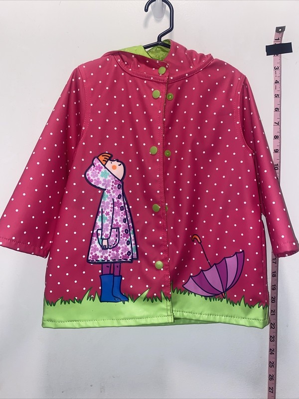 wippette raincoat Girls 2t NWT Pink Dots Girl Umbrella Hooded Pockets