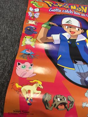 1999 Nintendo Scorpio Posters Pokemon Pocket Monsters Ash Pikachu