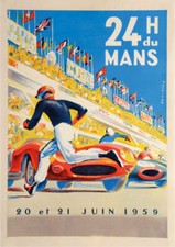 French VINTAGE POSTER Le Mans 1959 Motor Racing Car Race Art Deco PRINT A3 A4 A2