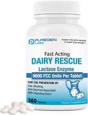 Dairy Relief Fast Acting Lactase Enzyme 9000 FCC, Lactose Intolerance Pills 3...
