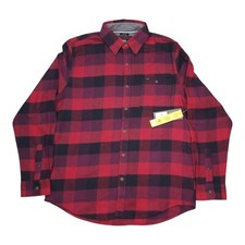 Lee Mens L Plaid Flannel Long Sleeve Button-Up Shirt Stretch Regular Fit