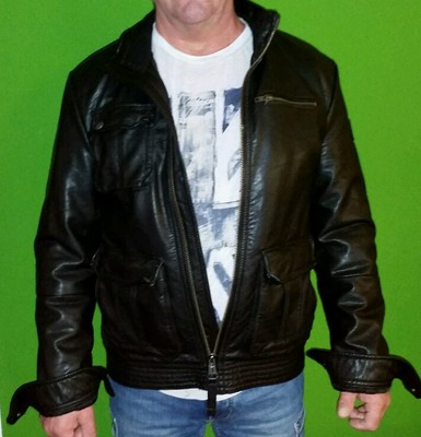 Herren Leder Jacke S. Oliver Größe M Bestzustand schwarz Top modisch chic