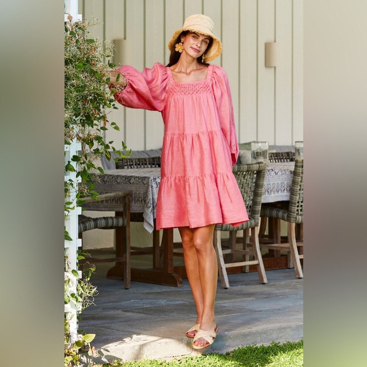 white linen dress sale Sunday Saint-Tropez main image 1