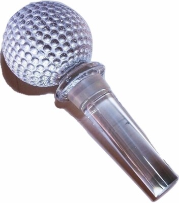 Mikasa Vintage Golf Ball Bottle Stopper Cork Lead Crystal Tee Time Scotch Liquor