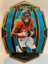 2018 Select Phillip Lindsay RC Blue Prizm Die Cut Premier Refractor /99 Broncos