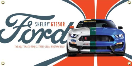 Big Banner Mustang Shelby  GT350R Front Silhouette sign poster racing 4'x2' - Picture 1 of 2