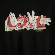 NWT Uniqlo Disney LOVE Black T-Shirt Dress Girls Size 13 UT / Ambush Minnie Hand