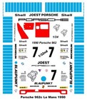 #7 Blaupunkt Porsche 1990 1/32nd Scale Slot Car Waterslide Decals